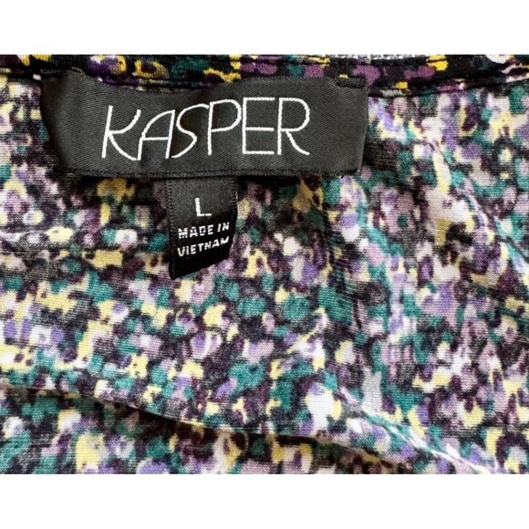 Kasper Sleeveless Black & Multicolor Print Blouse Womens Size Large - Picture 7 of 9